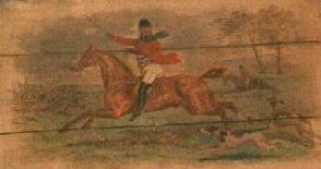 Plank Painting Of Fox Hunt