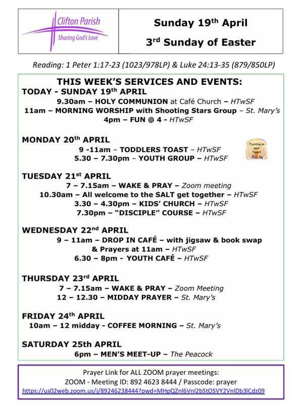 St. Mary's Church News: 19/04/2026