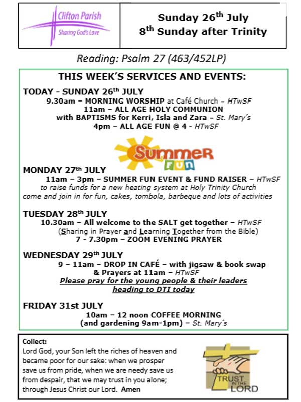 St. Mary's Church News: 26/07/2026