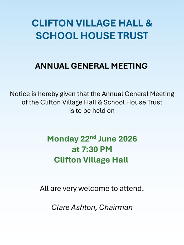 Clifton Hall & School House Trust AGM: June,2026